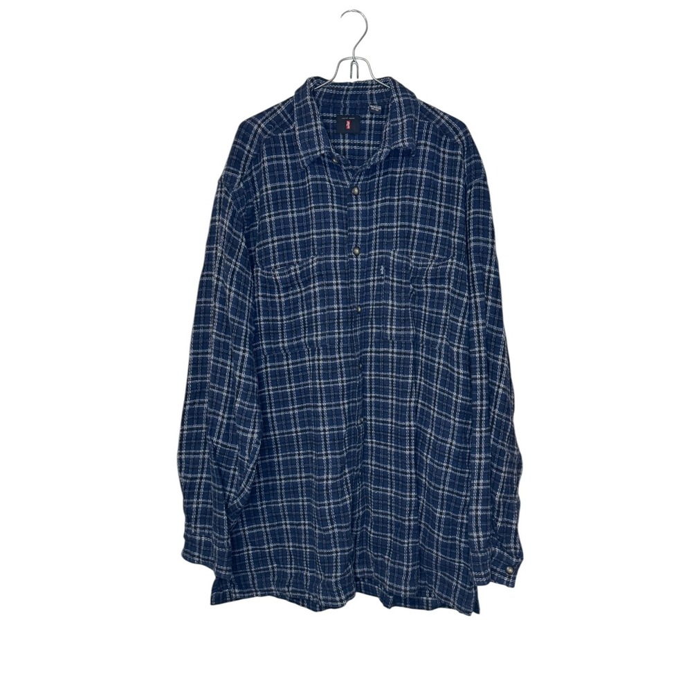 Levi's Men's Shirt Heavyweight Plaid Flannel Button-Up Long‎ Sleeve Blue Large
